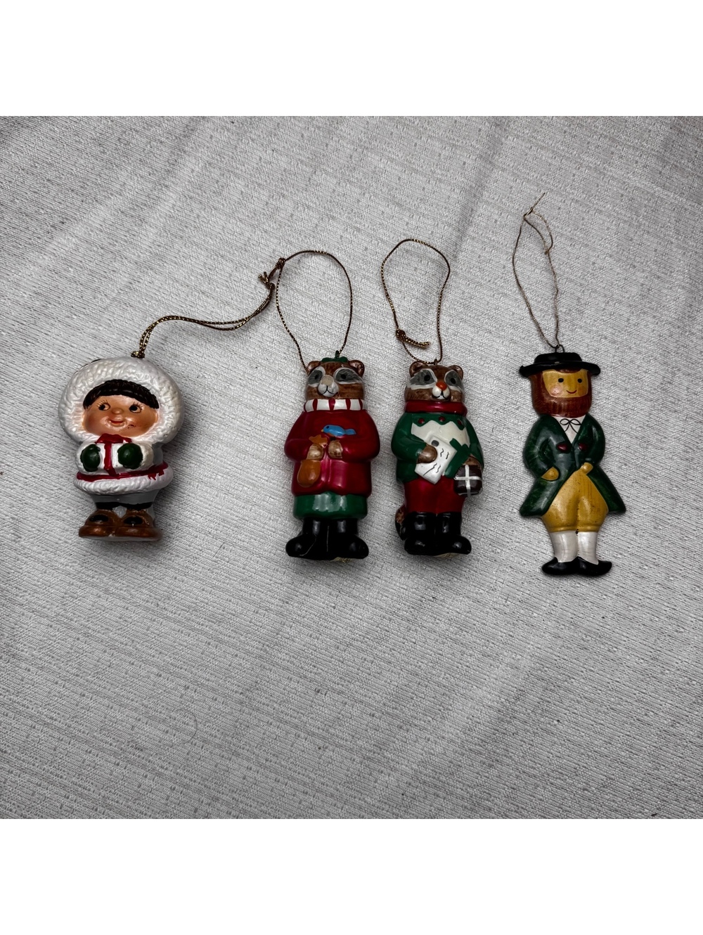 Vintage Christmas Ornament Lot of 4 Figural Holiday Decorations Taiwan Korea - Picture 1 of 9